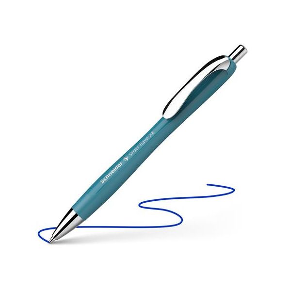 Guľôčkové pero, 0,7 mm, stláčací mechanizmus, SCHNEIDER "Slider Rave XB", tyrkysové
