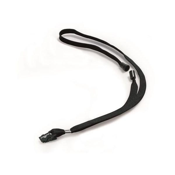 Šnúrka na krk, s klipom, DURABLE, čierna, 10ks