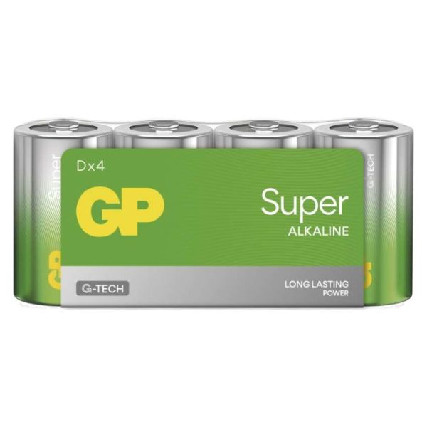 Alkalická batéria GP Super LR20 (D), 4 ks fólia