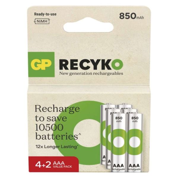 Nabíjacia batéria GP ReCyko 850 (AAA) 6 ks