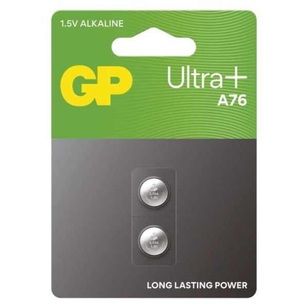 Alkalická gombíková batéria GP Ultra Plus LR44 (A76F), 2 ks