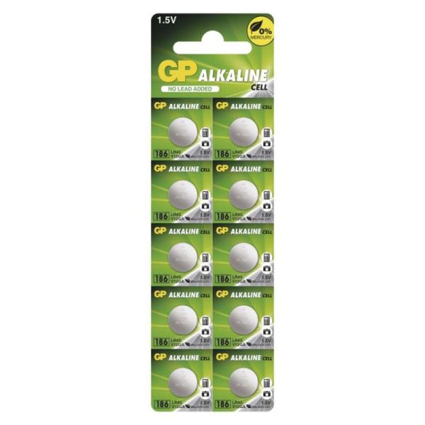 Alkalická gombíková batéria GP LR43 (186F)