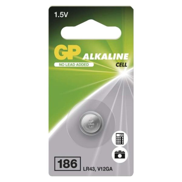 Alkalická gombíková batéria GP LR43 (186F)