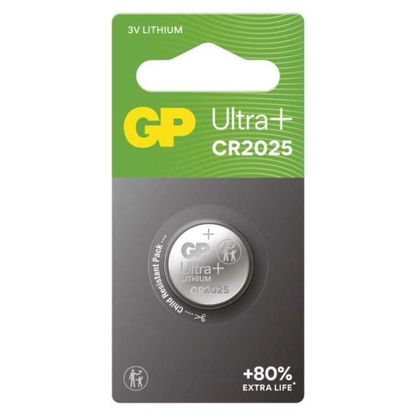 Lítiová gombíková batéria GP Ultra plus CR2025, 1 ks