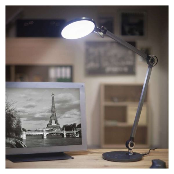LED stolná lampa KAREN, sivá