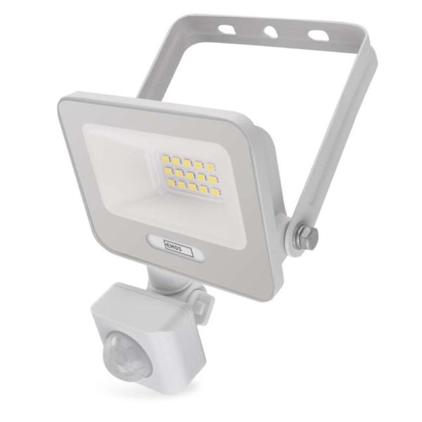 LED reflektor GLARO s pohybovým čidlom, 10 W, biely, IP54, 1000 lm, neutrálna biela