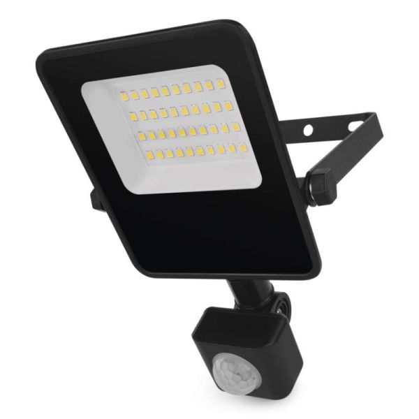 LED reflektor VISIO s pohybovým čidlom, 20 W, neutrálna biela, čierný