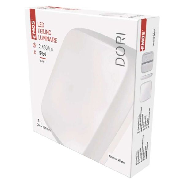 LED prisadené svietidlo Dori, štvorcové b. 24,5W n.b.,IP54