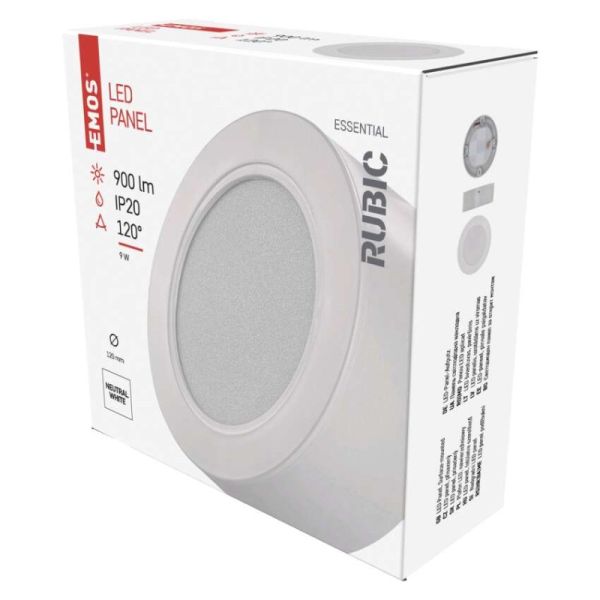 LED svietidlo 2v1 RUBIC okrúhle, biele, 9W, neutrálna biela