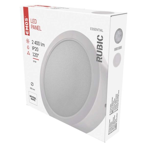 LED svietidlo 2v1 RUBIC, kruhové, biele, 24W, neutrálna biela