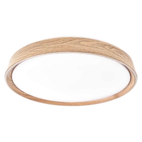 LED nástenné svietidlo ILVI, kruhové 45 W, stmievanie + CCT, drevo
