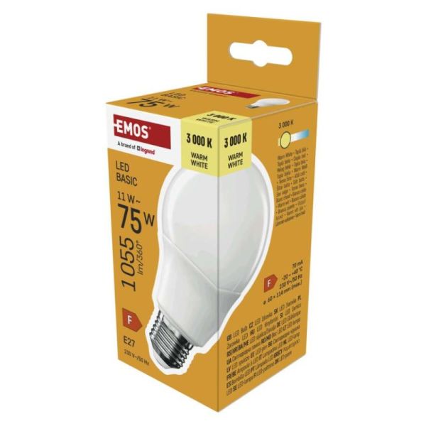 LED žiarovka Basic A60 / E27 / 11W (75 W) / 1055 lm / Teplá biela