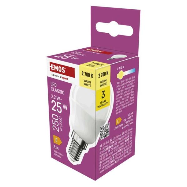 LED žiarovka CLS Mini Globe / E14 / 2,2 W (25 W) / 250 lm / teplá biela