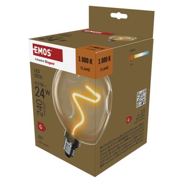 LED žiarovka DECO CG125A / E27 / 4,5 W (24 W) / 240 lm / flame