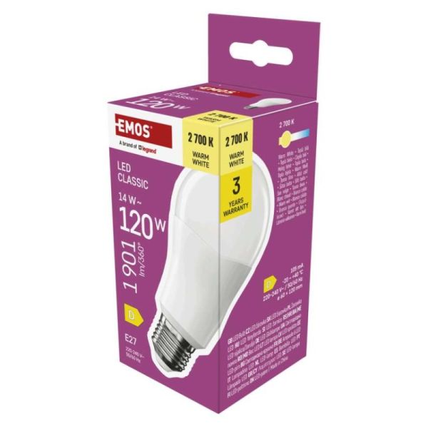 LED žiarovka Classic A60 / E27 / 14 W (120 W) / 1901 lm / Teplá biela