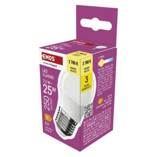 LED žiarovka CLS Mini Globe / E27 / 2,2 W (25 W) / 250 lm / teplá biela