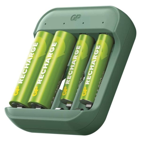 Nabíjačka batérií B423 + 2× AA GP Recharge 2100 mAh + 2× AAA GP Recharge 800 mAh