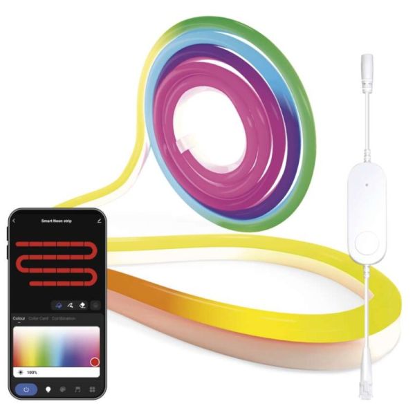 GoSmart Flexibilný LED pásik NEON biely, 5 m, 33 W, RGBIC stmievateľný, WiFi
