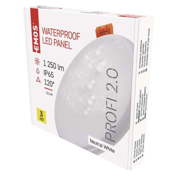 LED panel VIXXO 155mm, kruhový vstavaný biely, 13,5W neutr. b., IP65