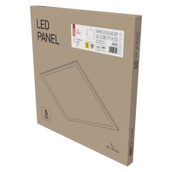 LED panel PROXO 60 x 60 cm / 10 mm, 40 W, 3 700 lm, vstavaný, neutr. biela, UGR<19, IP20