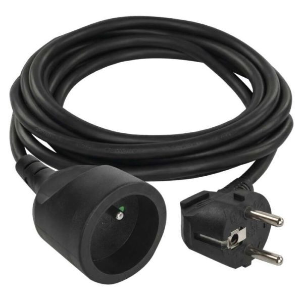 Predlžovací kábel 3 m / 1 zásuvka / čierny / PVC / 1,5 mm2