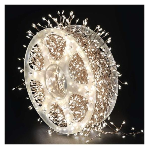 LED nano reťaz na cievke, medená, 19,2 m, teplá biela, časovač