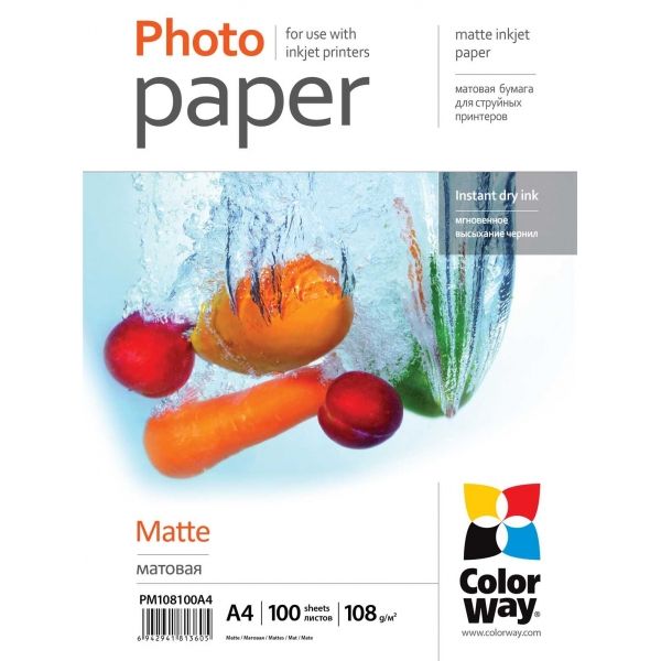 Fotopapier - A4 / 108g - matný, 100 ks v balení