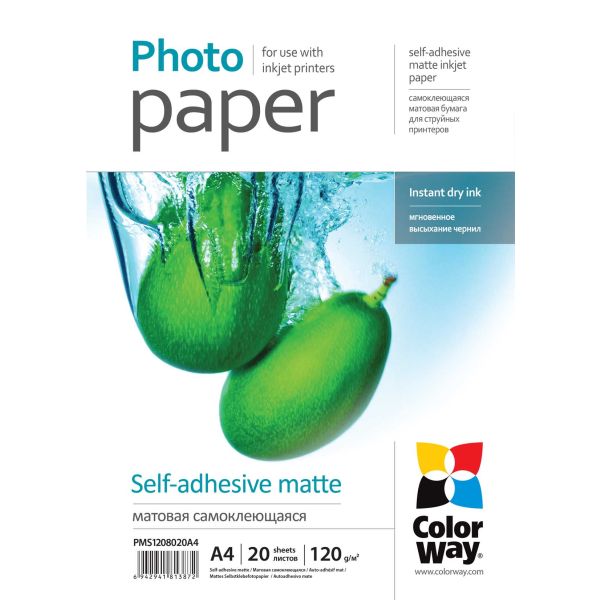 Fotopapier - A4 / 120g - samolepiaci, matný, 20 ks v balení