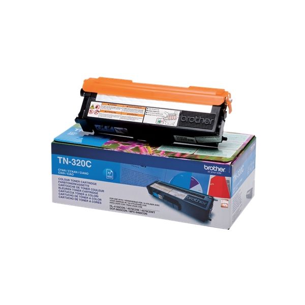 Toner Brother TN-320, TN320, azúrová (cyan), originál