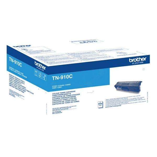 Toner Brother TN-910, TN910, azúrová (cyan), originál