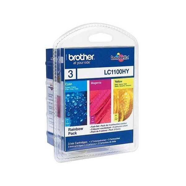 Cartridge Brother LC1100HY RBWBP, CMY, trojbalenie, multipack, originál