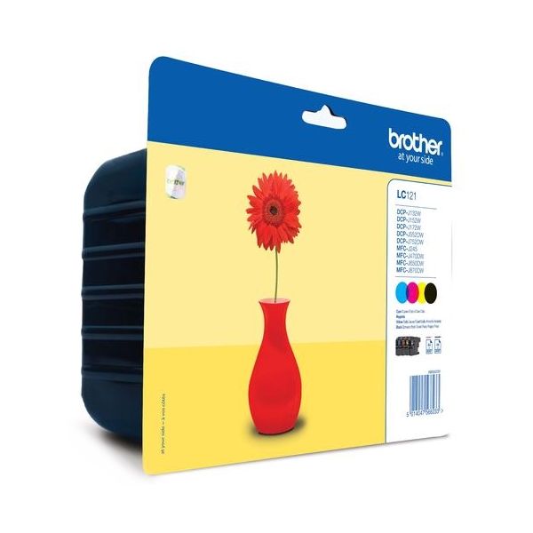Cartridge Brother LC121 VALBP, CMYK, štvorbalenie, multipack, originál