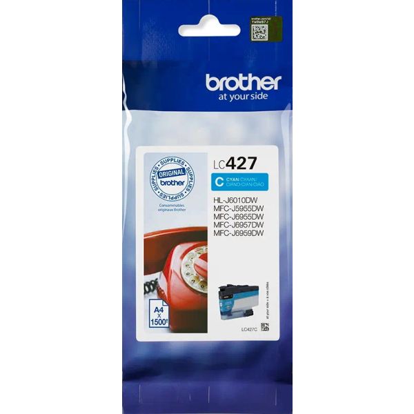 Cartridge Brother LC427C, azúrová (cyan), originál