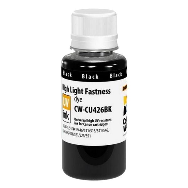 Atrament pre kazetu Canon CLI-521BK, dye, odolný voči UV, čierna (black)