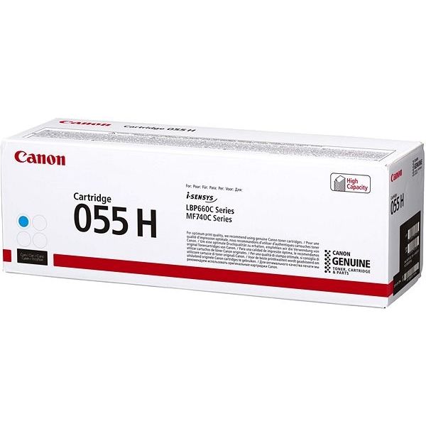 Toner Canon 055H C, CRG-055 H C, 3019C002, azúrová (cyan), originál