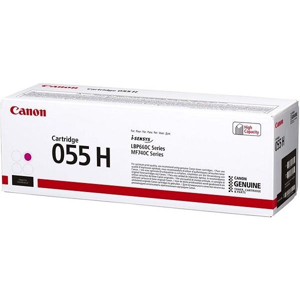 Toner Canon 055H M, CRG-055 H M, 3018C002, purpurová (magenta), originál