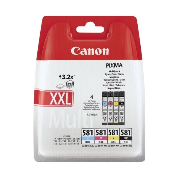Cartridge Canon CLI-581 XXL CMYK, 4-pack, multipack, originál