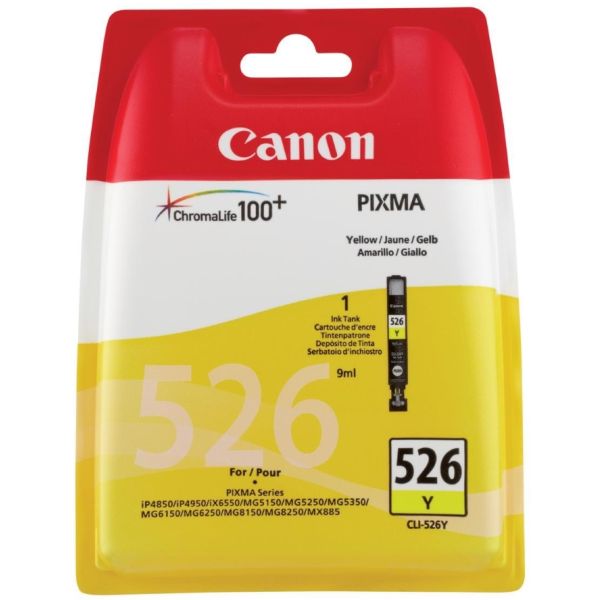 Cartridge Canon CLI-526Y, 4543B001, žltá (yellow), originál
