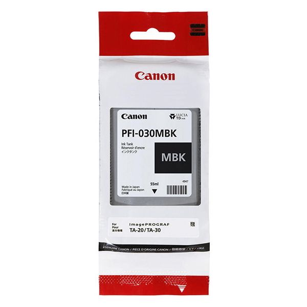 Cartridge Canon PFI-030MBK, 3488C001, matná čierna (matte black), originál
