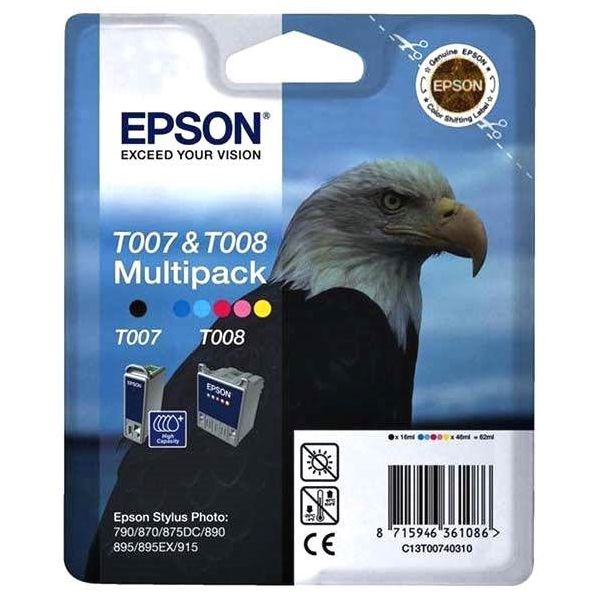 Cartridge Epson T007 + T008, multipack, originál