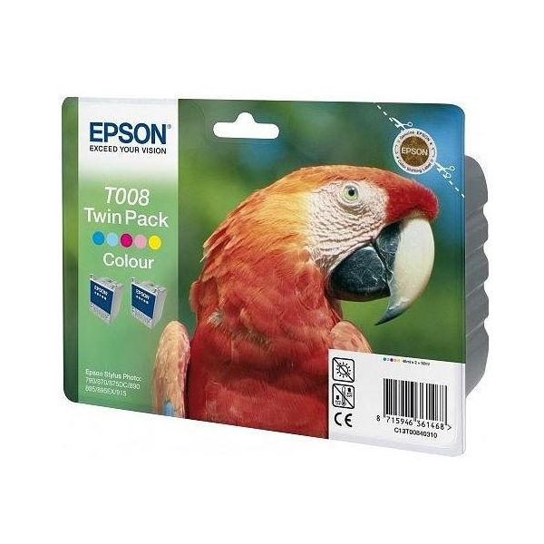 Cartridge Epson T008, dvojbalenie, farebná (tricolor), originál