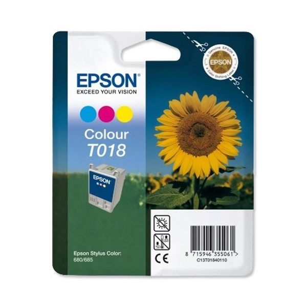 Cartridge Epson T018, farebná (tricolor), originál