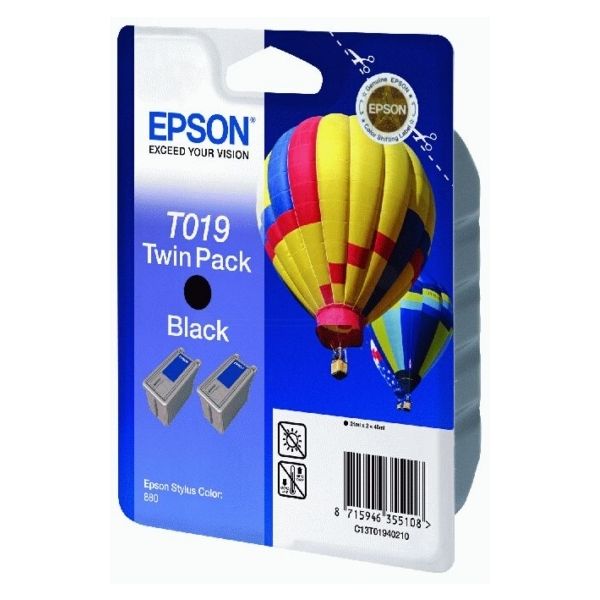 Cartridge Epson T019, dvojbalenie, čierna (black), originál