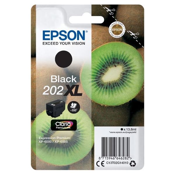 Cartridge Epson 202 XL, T02G1, čierna (black), originál