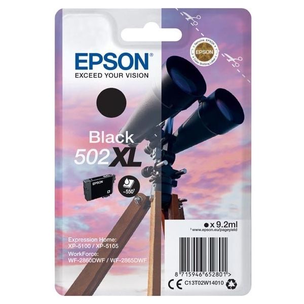 Cartridge Epson 502 XL, C13T02W14010, čierna (black), originál