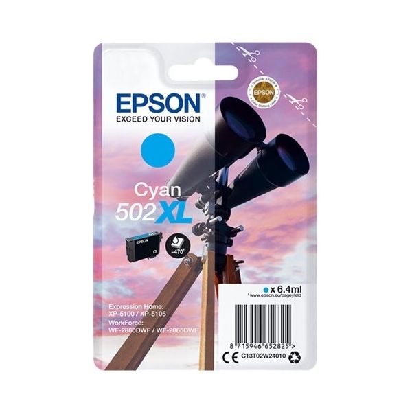 Cartridge Epson 502 XL, C13T02W24010, azúrová (cyan), originál