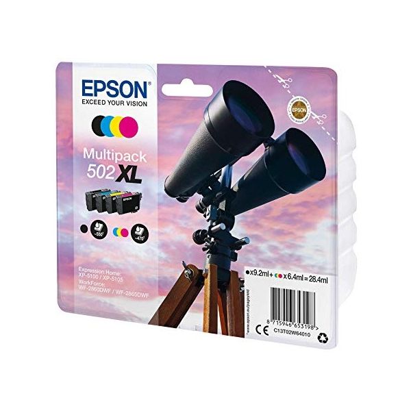 Cartridge Epson 502 XL, C13T02W64010, CMYK, štvorbalenie, multipack, originál