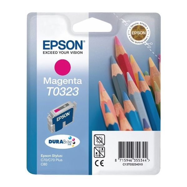 Cartridge Epson T0323, purpurová (magenta), originál