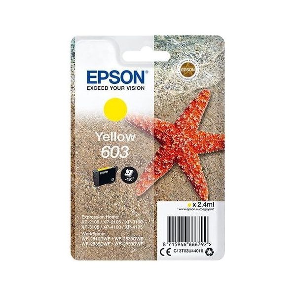 Cartridge Epson 603, C13T03U44010, žltá (yellow), originál