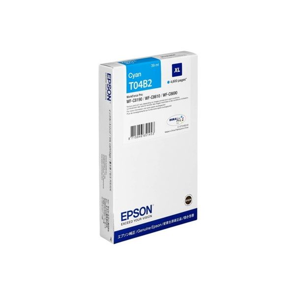 Cartridge Epson T04B2 XL, C13T04B240, azúrová (cyan), originál